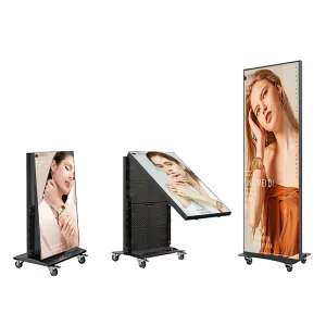 P1.25 Portable Floor Standing Indoor/Outdoor Movable Intelligent Foldable Stretch Bar LED Advertising Screen HDR10+ IP65