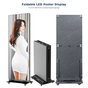 P1.53 Indoor LED Poster Display Foldable Lightweight GOB Anti-Blind Novastar Control Cascading Use for Rental Events Custom OEM