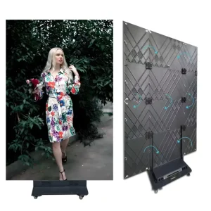 P1.86 Triple Folding Movable LED Poster Display Freestanding Commercial LED Screen for Trade Show Retail Advertising