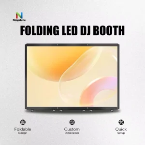 P1.95 LED Foldable DJ Booth Display Portable Wheeled DJ Stand Screen for Music Festivals Bars Interactive Stage