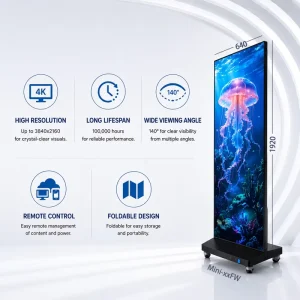 P2 Foldable Rolling LED Screen Display Foldable Event Stage with Roll up Storage Design and Lightweight Aluminum Frame
