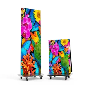 P2.5 LED Folding Advertising Poster Screen Wireless IP54 Waterproof 1000cd Brightness Indoor Outdoor Store Event Energy Display