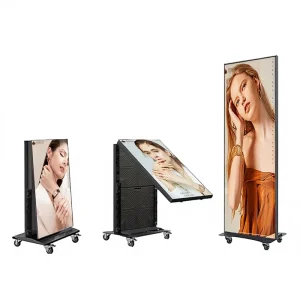 P2.5/P2.0 Portable Floor Standing Indoor/Outdoor Movable Intelligent Foldable LED Advertising Screen HDR10+ IP65 Waterproof