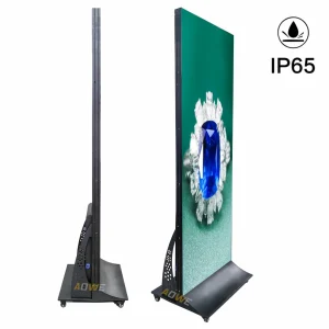 P2.5 Portable Smart Digital Advertising Player LED Screen Movable Flooring Standing Outdoor LED Poster Display with Wheels