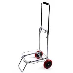 POOYO 55ZD PU Shopping Trolly Cart Foldable Trolley Luggage Cart Small Shopping Cart