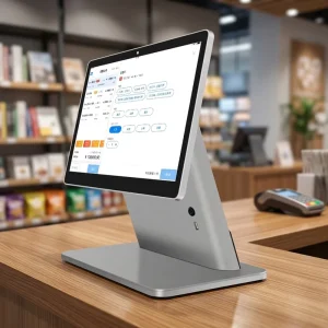 POS 15.6 Inch Double Touch Screen Retail Cash Register All in One Point of Sale System for Store Shops