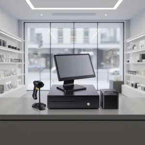 POS S18 Slim 15.6 Inch Point of Sale System VFD Second Display Is Optional Cash Register for Retail Shop