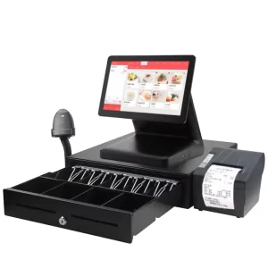 POS Slim Design 15.6” Touch Screen POS Terminal Cash Register Checkout Counter 11.6 Inch 2nd Display SDK Function