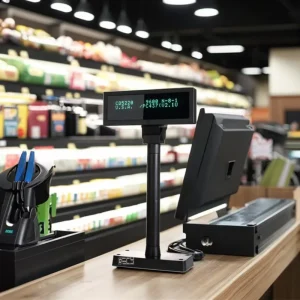 POS Terminal Accessories POS VFD Customer Display Multiple Languages with RS232 or USB Port