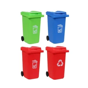 PP Mini Plastic Trash Can Bin Pen Holder with Lid Promotional Wheelie Bin Cup