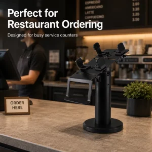 PS 10 POS Terminal Desktop Stand Adjustable Width Tilt Carbon Steel OEM ODM Logo Custom Bulk Order Supply