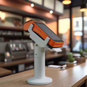 PS 90 Tall Handheld POS Terminal Stand Width 70 90mm Mobile Payment Holder for Retail Counter Standing Cashier Station