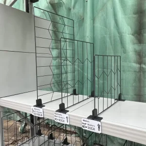 带价格标签槽的货架分隔板，适用于五金店，带标签槽的 PVC 和铁网分隔板，适用于螺母、螺栓和工具