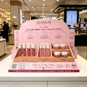 PVC Custom Cosmetic Display Stand Counter Top Cardboard Rack for Lipstick From China Factory