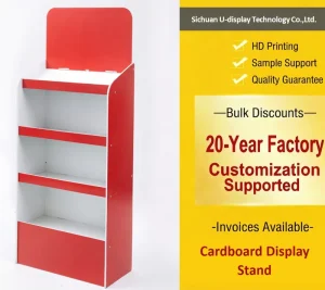 PVC Display Rack Eco Friendly Customizable Shelf Beverage Snack Promotion Counter Cardboard Display Stand Merchandising Rack