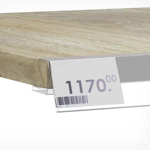 PVC Plastic Display Data Strip Price Tag Holder with Eco-Friendly Transparent Customizable Size Label Holder