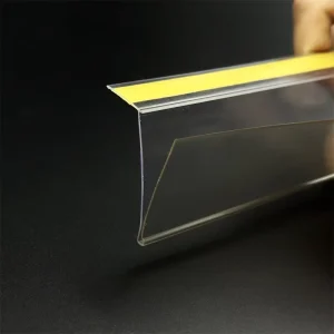 PVC Price Tag Label Holder Supermarket Adhesive Data Strips for Glass & Wood Shelves Warehousing & Retail Supply