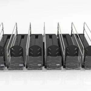 PVC Printed Snack Gondola Spring Loaded Adjustable Dividers Supermarket Shelf Pusher System