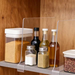 PVC Shelf Divider for Snack Aisle Grocery Store Home Cabinet Organization