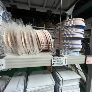 PVC Shelf Divider with Sticker Board & Card Slot Clip Fixed Wire Mesh Shelf Separator for Store Shelves & Retail Display