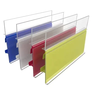 PVC Shelf Talker Extrusion Price Tag Plastic Data Strip Supermarket Shelf Edge Price Label Holders With Stopper
