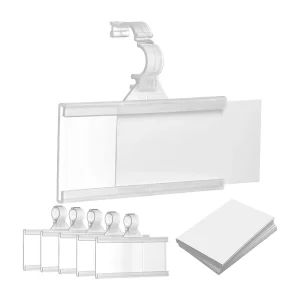 PVC Transparent Clear Display Holder Commodity Plastic Price Label Tag, Supermarket Shelf Pegboard Hooks