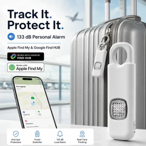 Personal Safety Alarm Works With Apple & Google Find My Device Smart Anti lost Keychain Tracker For School Bags