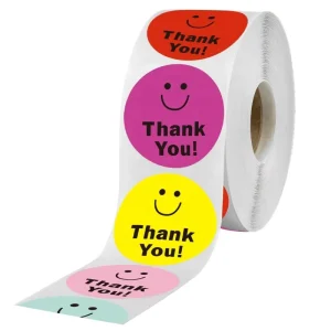 Personalised Self Adhesive Sticker Labels Custom Adhesive Round Sticker Printing Roll