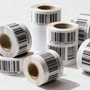 Personalized Custom Roll Durable Waterproof Vinyl Adhesive Food Product Barcode Label Gold Foil Printing Logo Stickers QR Code