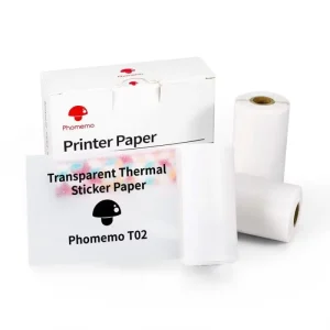 Phomemo Mini Printer T02 Transparent Sticker Long-Lasting Thermal Paper 3 Rolls Transparent Thermal Adhesive Paper