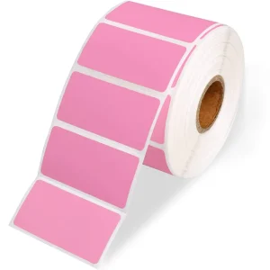 Pink Direct Thermal Labels 2×1 Inch Perforated UPC Barcode Address Stickers Compatible with Thermal Printers for Warehouse