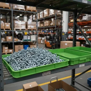 Plastic Crate Factory Floor Parts Organizer Bin Stackable Nestable Recyclable Durable Eco-Friendly Workstation Storage