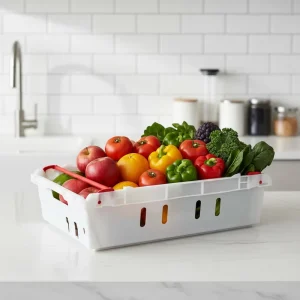Plastic Crate Handle Stackable Nestable Design Ventilated Mesh Structure Eco Friendly Durable Custom Size Available