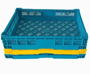 Plastic Crate Stackable Foldable Folding Crate Mobile Crate Stacking Fruit Vegetable Basket