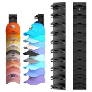 Plastic Folding Baseball Cap Wall Mounted Storage Rack with Modern Minimalist Design Punch Free Multi Layer ABS Hooks