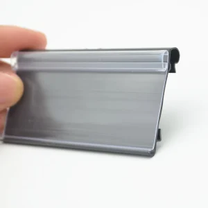 Plastic PVC Data Strip Sign Clip Bar Sticky Shelf Mounted Price Display Rack Label Holder Strip with Duct Tape Tag