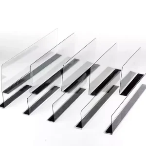 Plastic PVC Magnetic L Shape Supermarket Shelves Divider for Goods Display Separator for Shelf