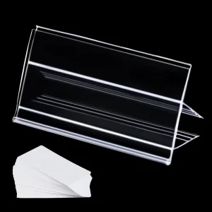 Plastic Price Tag Holder and Wood Shelf Label Holder