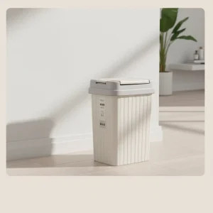 Plastic Rectangular Dustbin with Flip Lid pp Trash Can Colorful Indoor Outdoor Use Trash Bins