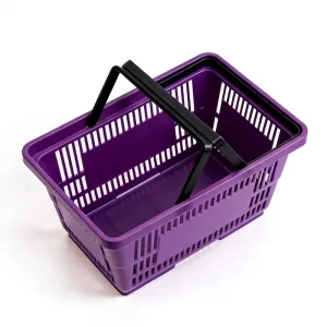 Plastic Shopping Basket Durable PP Grocery Bin With 2 Handles Ergonomic Design For Supermarket Retail Convenience Stores