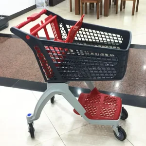Plastic Shopping Cart Gray And Red Color Go Cart