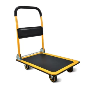 Platform Portable Hand Truck Store Foldable Hand Trolley 4 Wheel Grocery Trolley Cart Heavy Duty