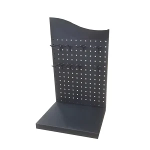 Point Of Sale Retail Store Small Pegboard Panel Counter Top Product Metal Display Stand Rack