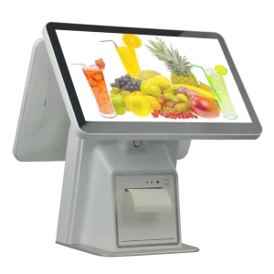 Point of Sale POS Terminal Cash Register Dual 15.6 Inch All in One Touch Screen POS Systems Machine with Printer