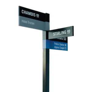 Pole Mount LED Wayfinding Lightbox with Aluminum Frame for Tourist Attraction Entrance Site Guide Signage (Customizable)