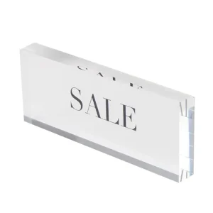 Polished White Acrylic Brand Logo Block Rectangle Perspex Tittle Name Sign Display Block