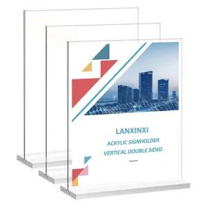 Portable A4 Size Eco-Friendly PMMA Acrylic Self-Adhesive T Shape Transparent Sign Holder Store Display Mall