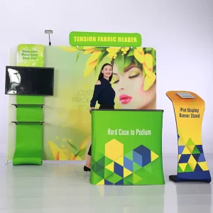 Portable Exhibition Shelving Design Booth Water Fall TV Display Stand of 10×10 Trade Show Booth