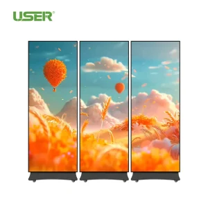 Portable Floor Standing Outdoor Ad Movable Intelligent P2 P2.5 P3 P4Foldable Advertising Screen Led Poster Display