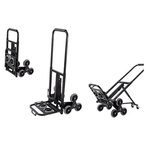 Portable Foldable Steel 150kg Stairs Climbing Shopping Hand Cart Stair Climber Trolley Folding Trolley Push Carts